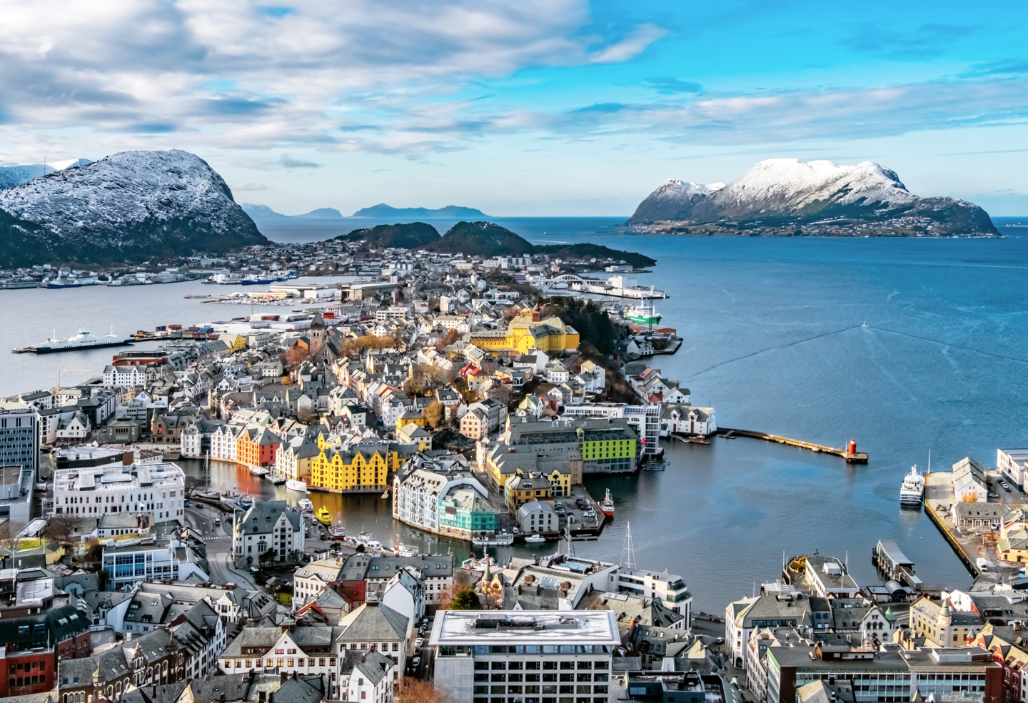 Ålesund sett fra luften.