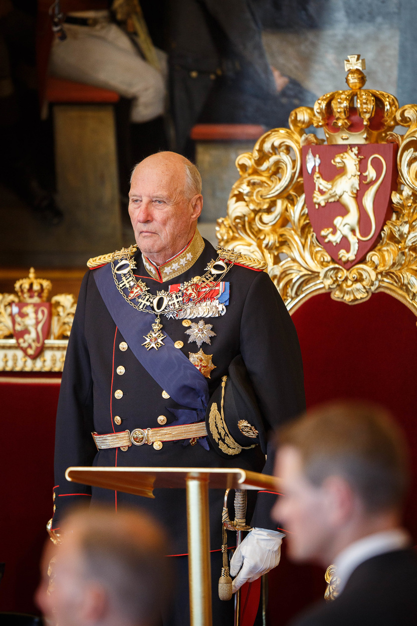 Kong Harald under Stortingets høytidelige åpning.