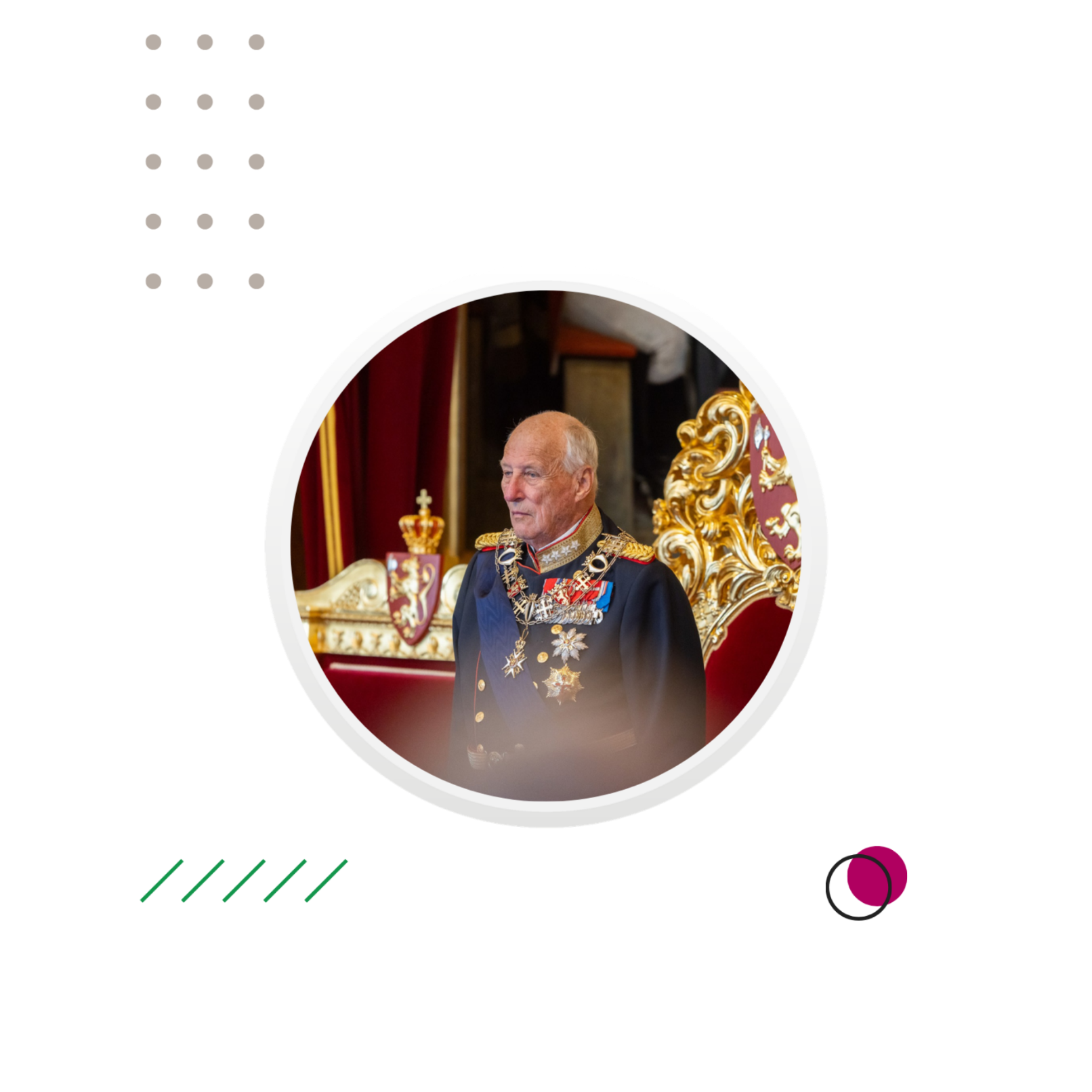 Kong Harald i stortingssalen.