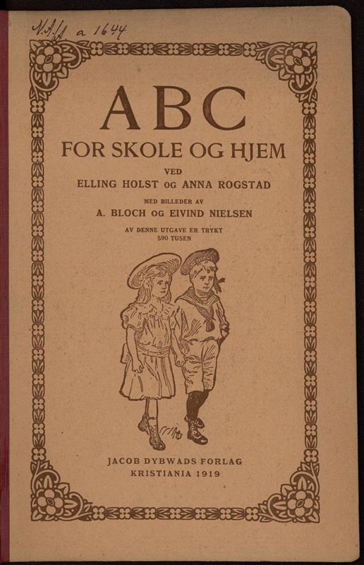 Bokforside av leseboken ABC for skole og hjem.