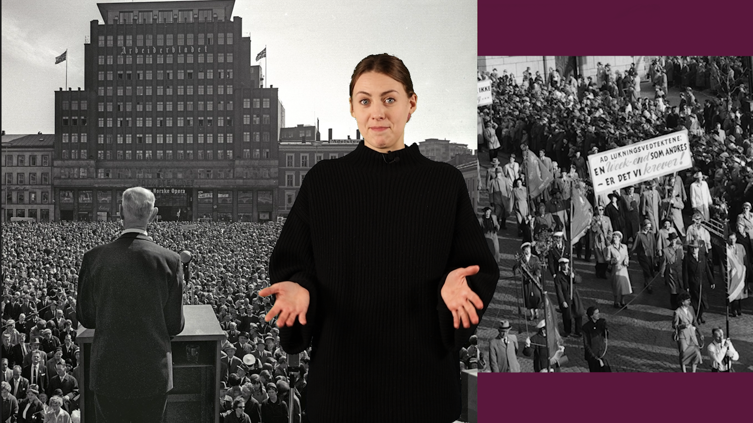 To svart hvitt bilder av partier.