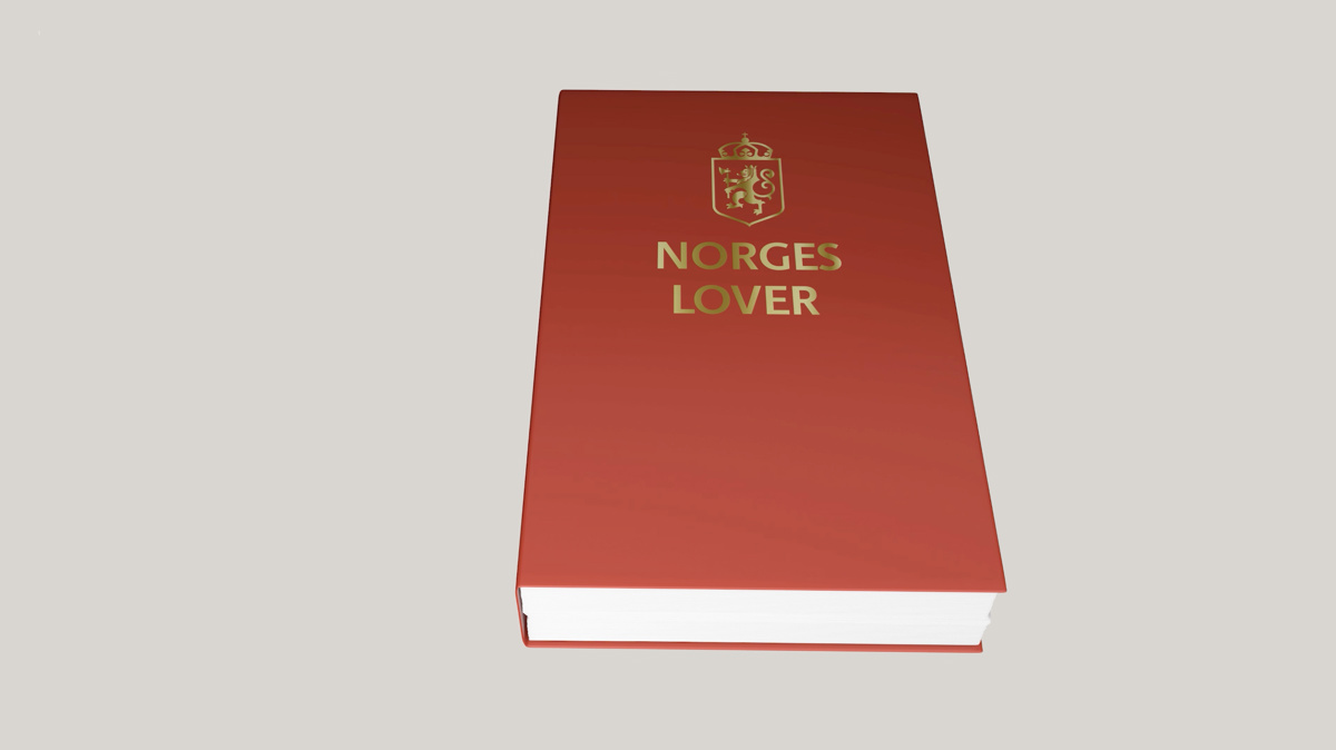 Tegning av boken Norges lover