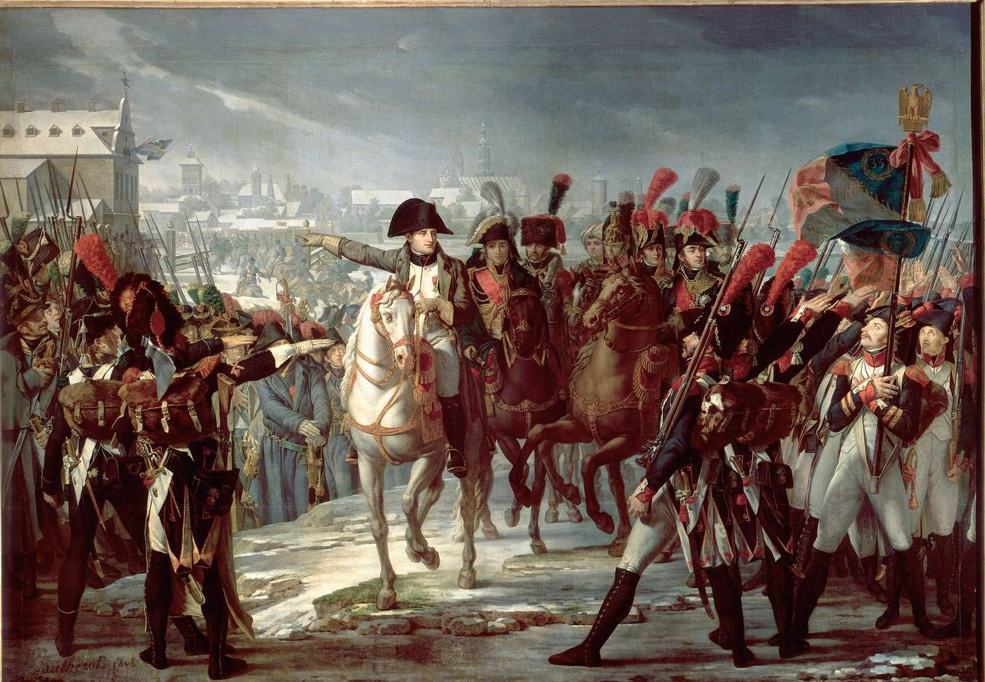 Maleri av Napoleon med Grande Armée.