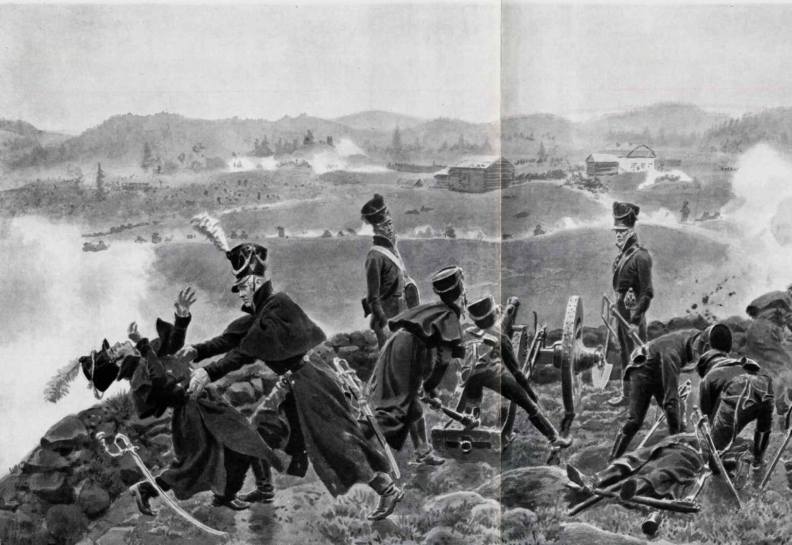 Tegning av soldater som sloss.