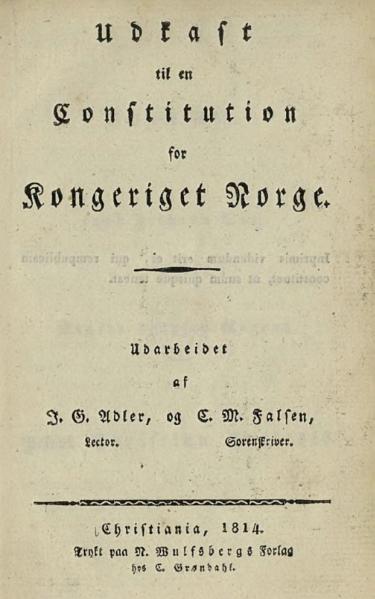 Adler og Falsens grunnlovsutkast.