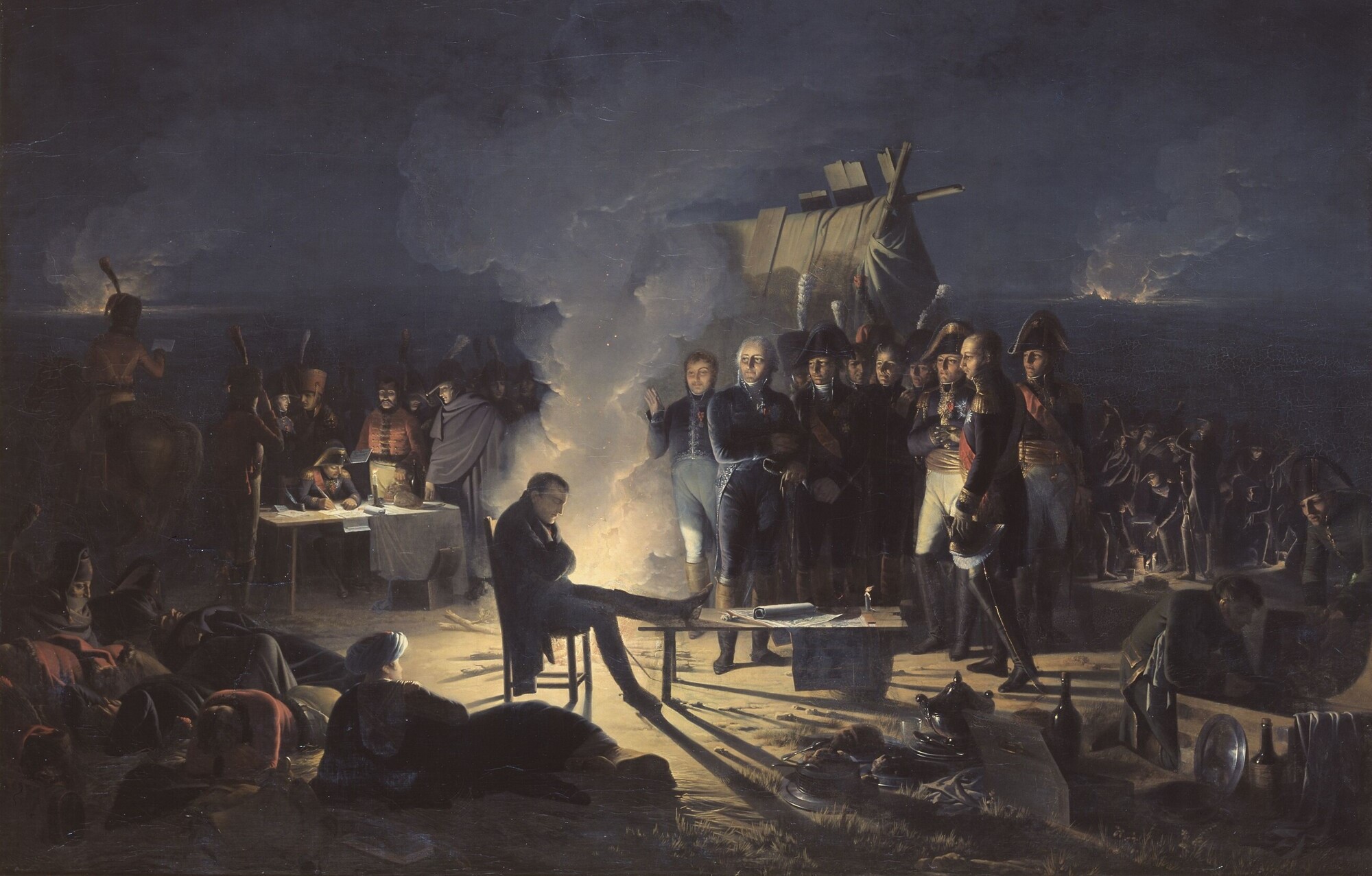 Maleri av Napoleon under slaget ved Wagram.