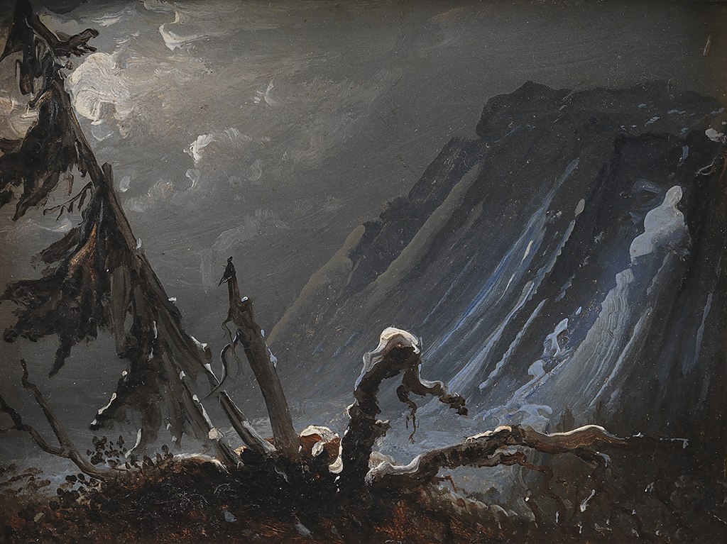 Malwriet Gamle trær av Peder Balke.