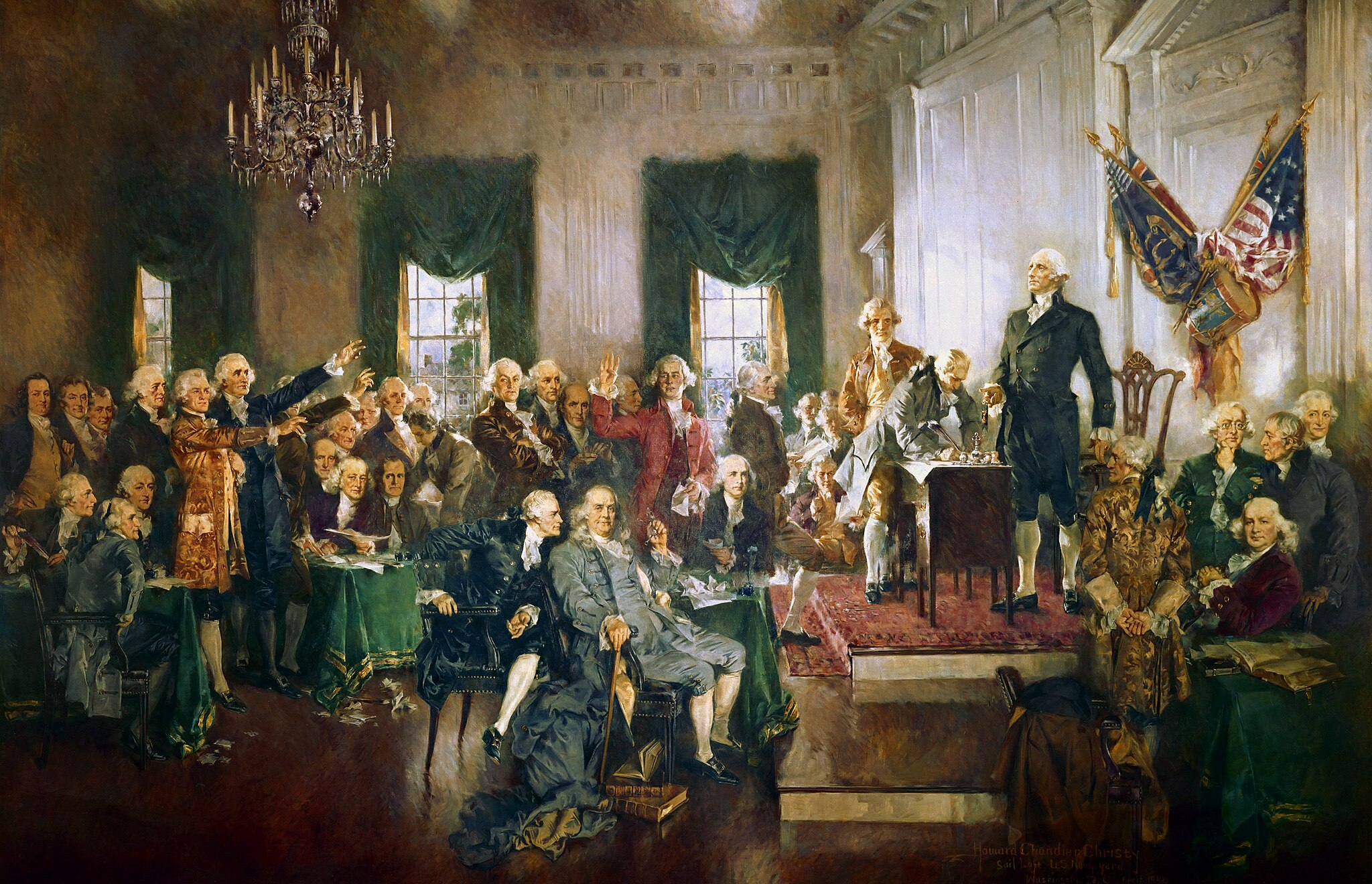 Maleriet Scene at the Signing of the Constitution of the United States.