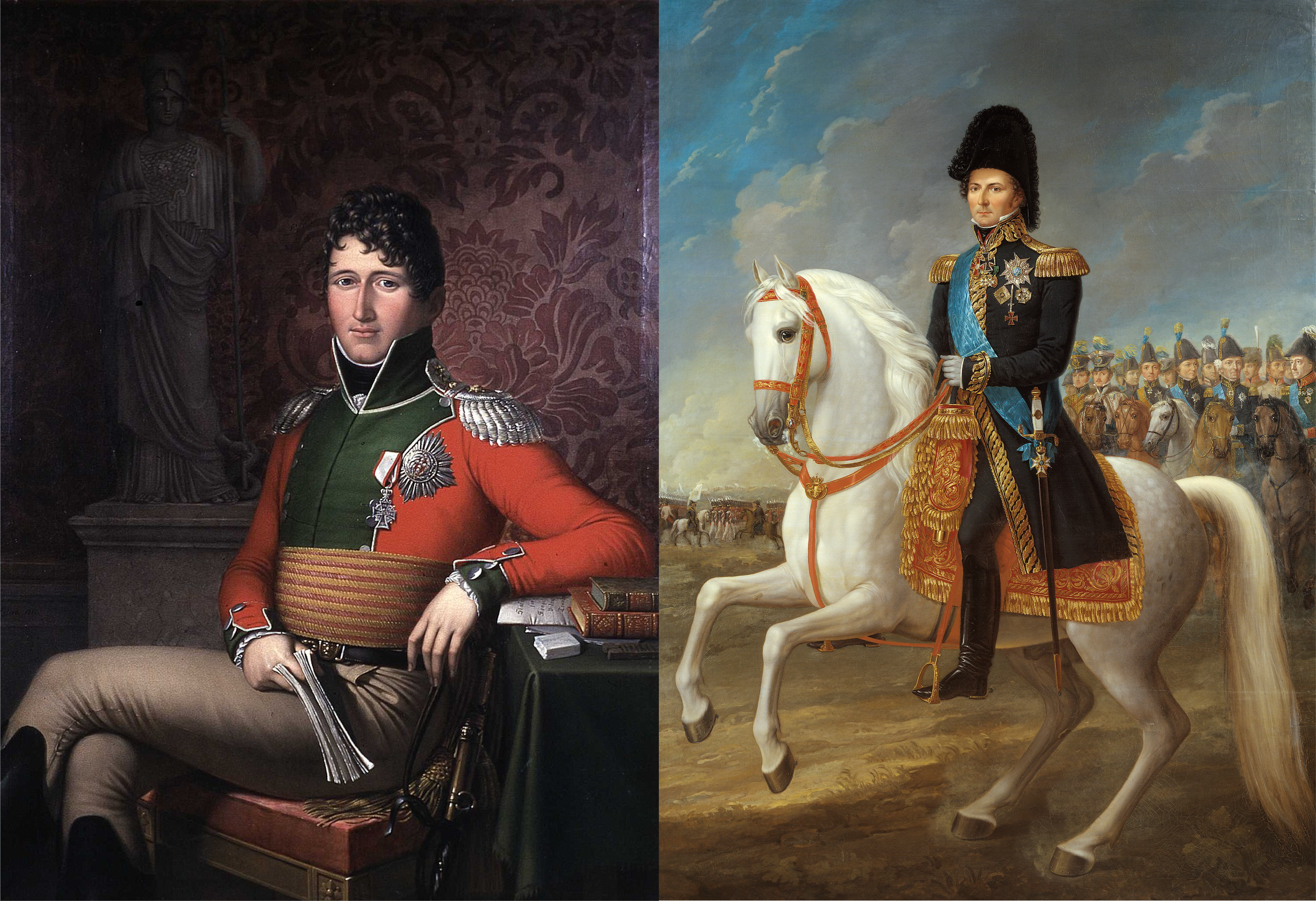 Portrettbilder av Christian Frederik og Karl Johan