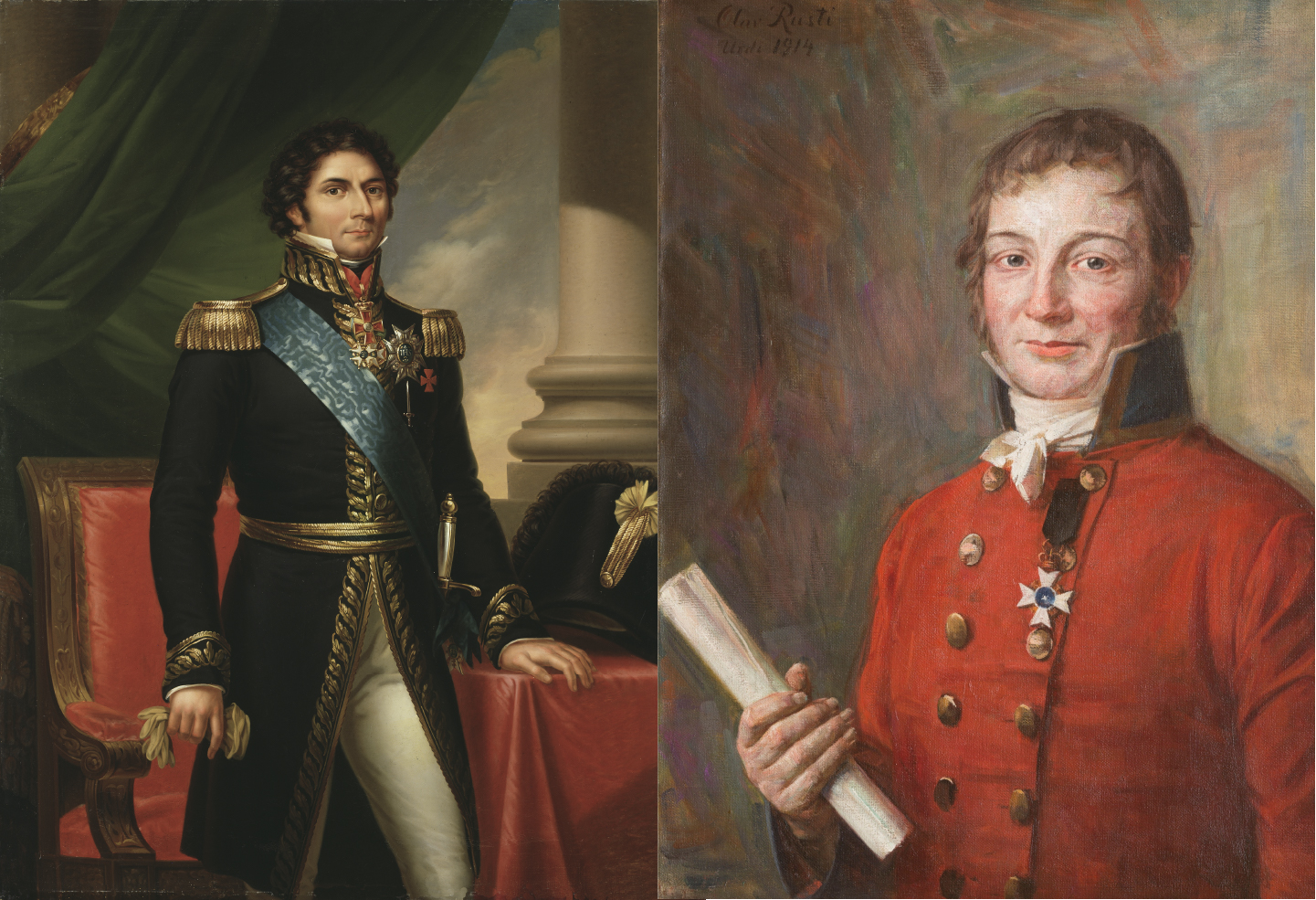 Portretter av Karl Johan og Wilhelm Frimann Koren Christie